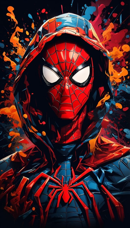 Spider Man Colorful Hoodie 4519 Print Poster
