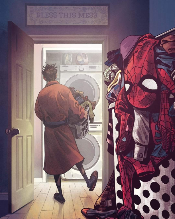 Spider Man Laundry 42 Print Poster