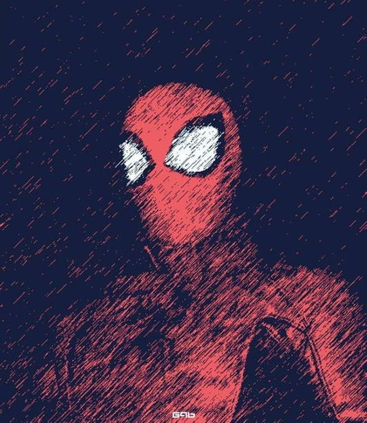 Spider Man Mask Sketch 261 Print Poster