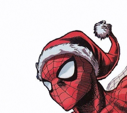 Spider Man Santa Hat 682 Print Poster