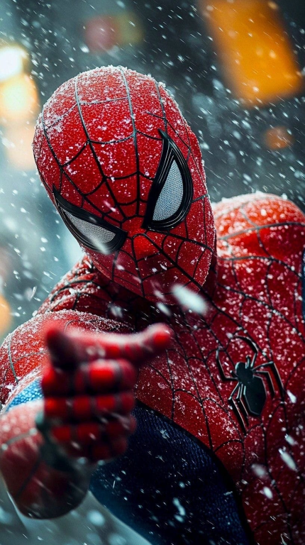Spider Man Snow 1234 Print Poster