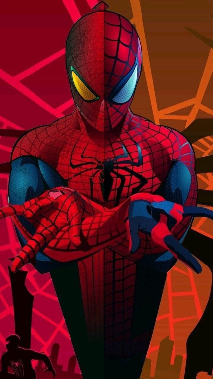Spider Man Split Color Artwork 2631 Print Poster