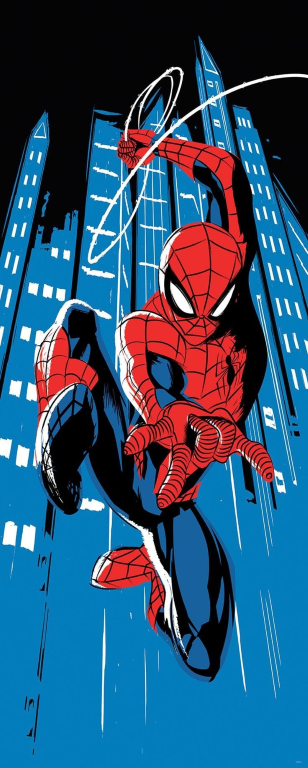 Spider Man Swinging 1234 Print Poster