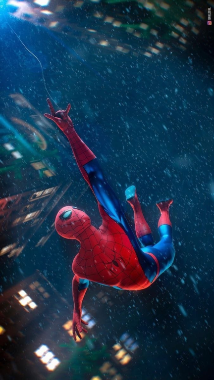 Spider Man Swinging 394 Print Poster