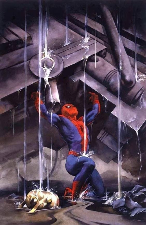 Spider Man Under Machinery 834 Print Poster
