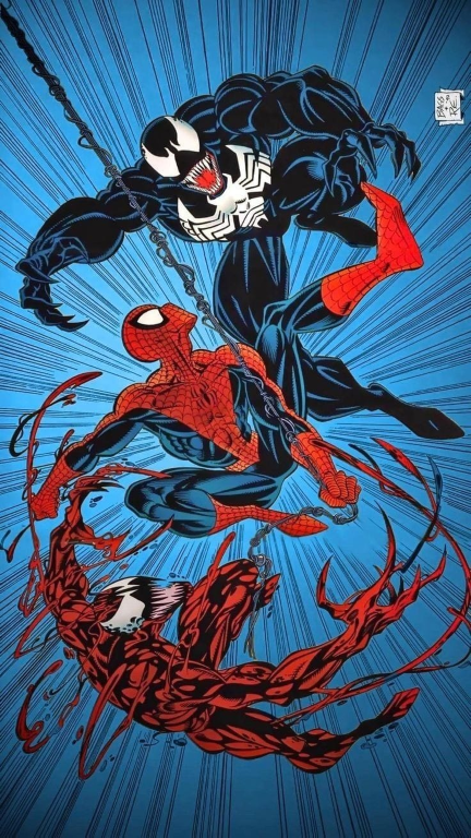 Spider Man Venom Carnage Battle 7834 Print Poster