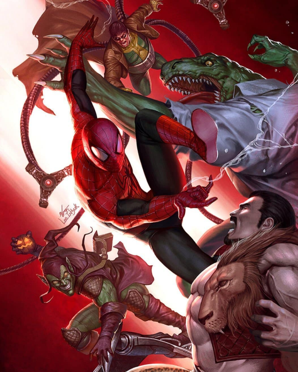Spider Man Villains Action 01 Print Poster