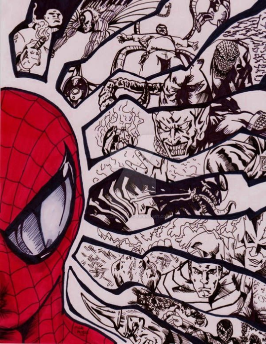 Spider Man Villains Compilation 785 Print Poster