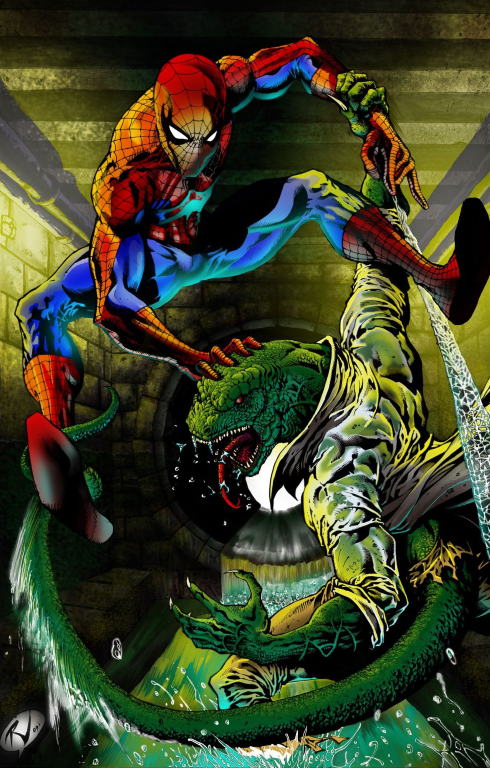 Spider Man Vs Lizard 4839 Print Poster