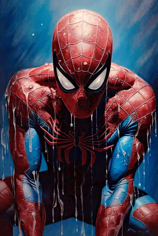 Spider Man Wet Costume 001 Print Poster