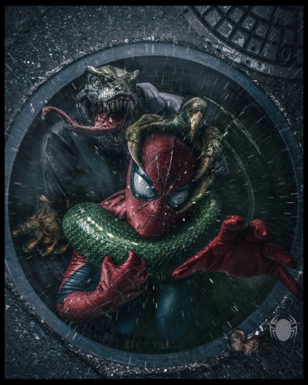Spider Man With Lizard 783 Print Poster
