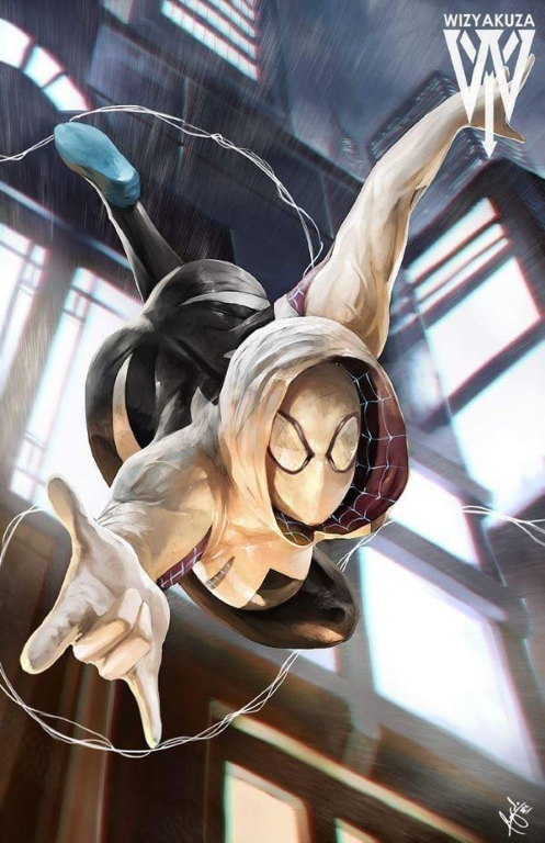 Spider Woman Swinging 678 Print Poster