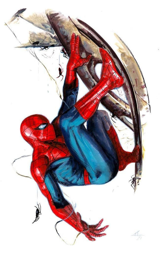 Spiderman Action Drawing Print Poster