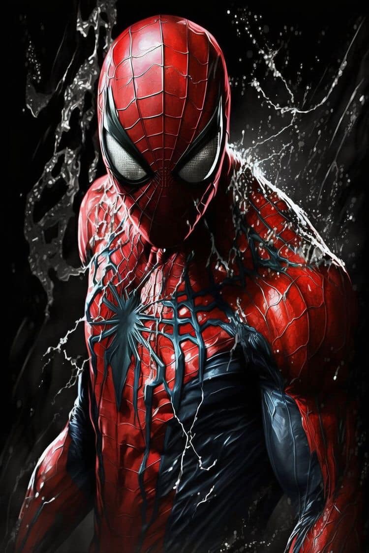 Spiderman Action Portrait Print Poster