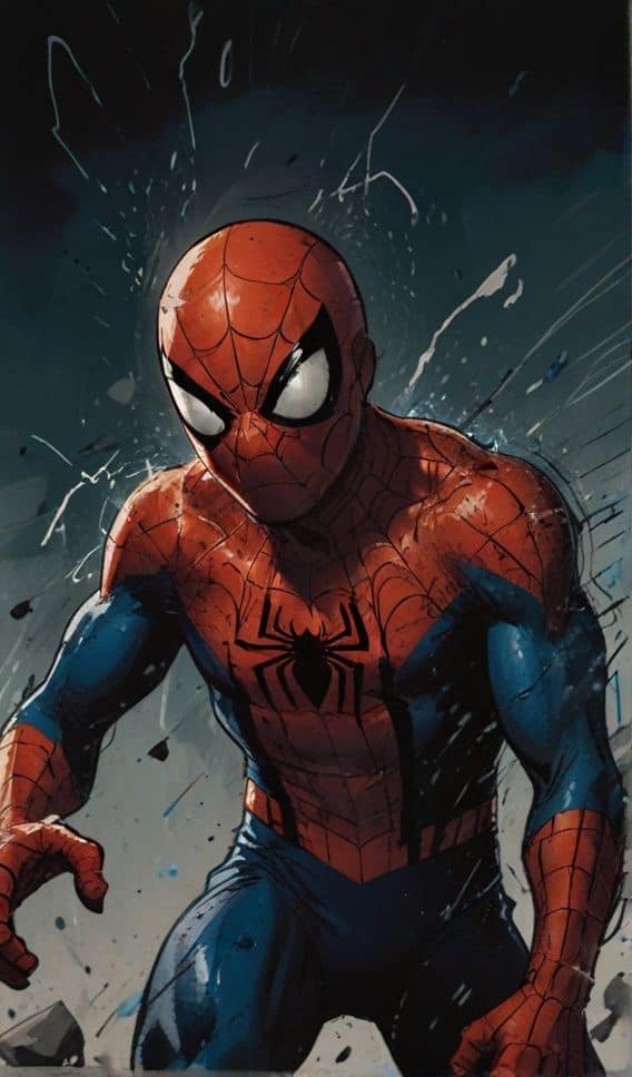 Spiderman Action Portrait (2) Print Poster