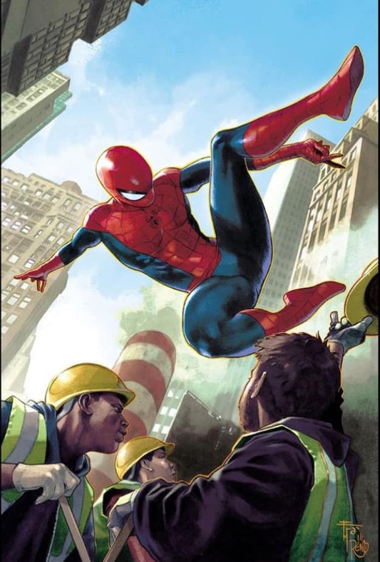 Spiderman City Construction Workers Print Poster