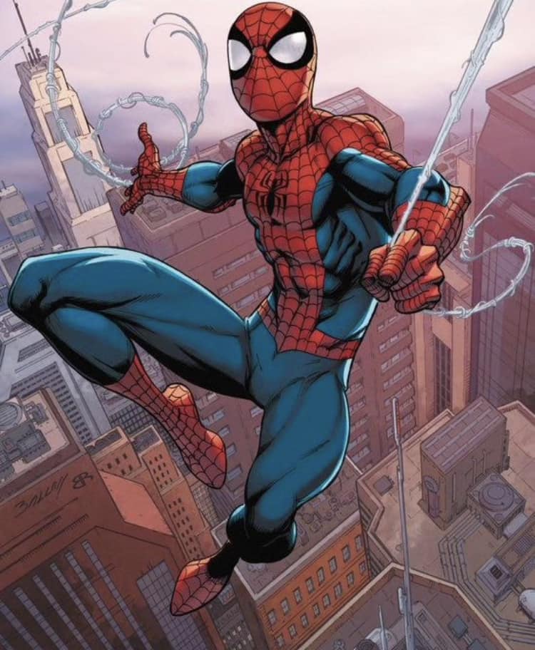 Spiderman City Swinging Print Poster