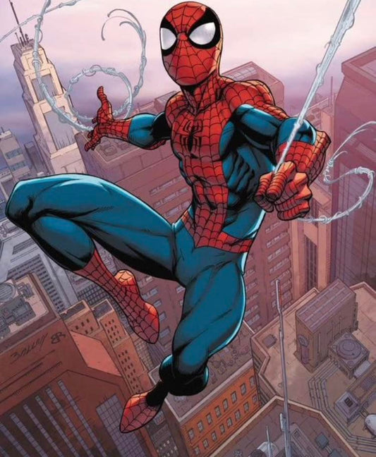 Spiderman City Swinging Print Poster