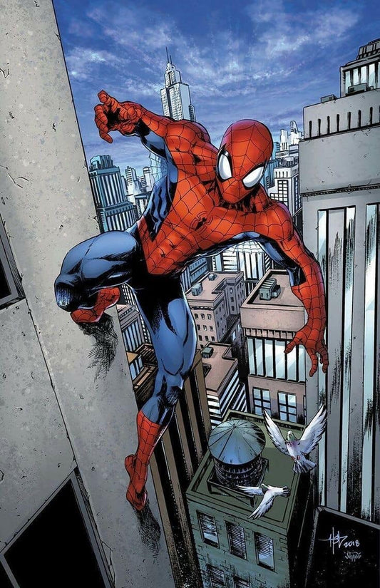 Spiderman Cityscape Action Print Poster