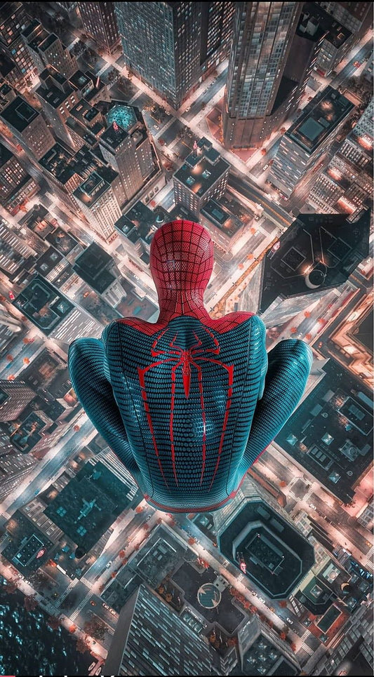 Spiderman Cityscape View Print Poster