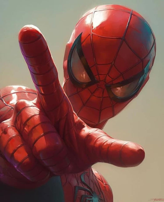 Spiderman Gesture Portrait Print Poster