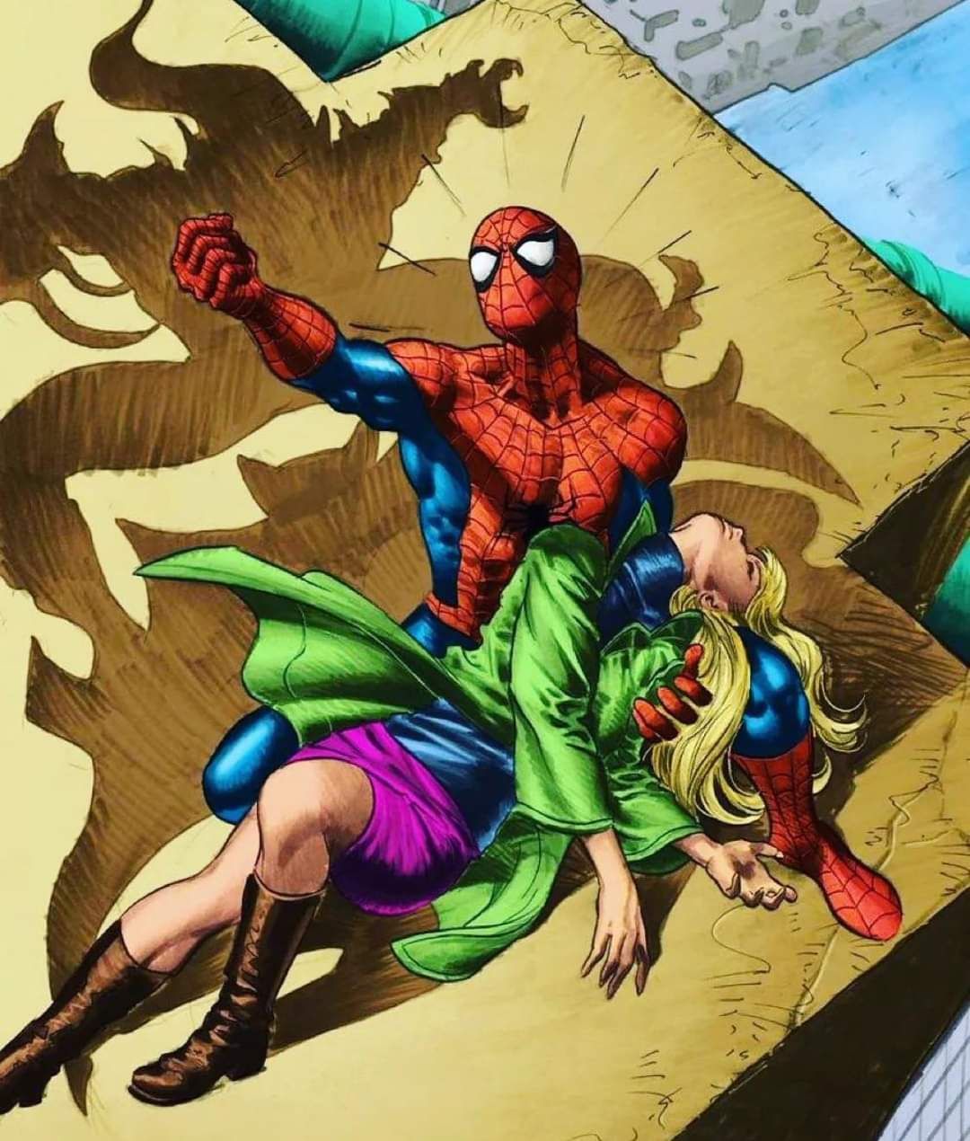 Spiderman Heroic Rescue Print Poster