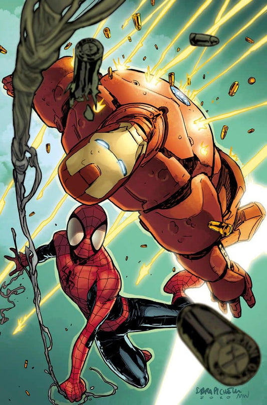 Spiderman Ironman Action Scene Print Poster