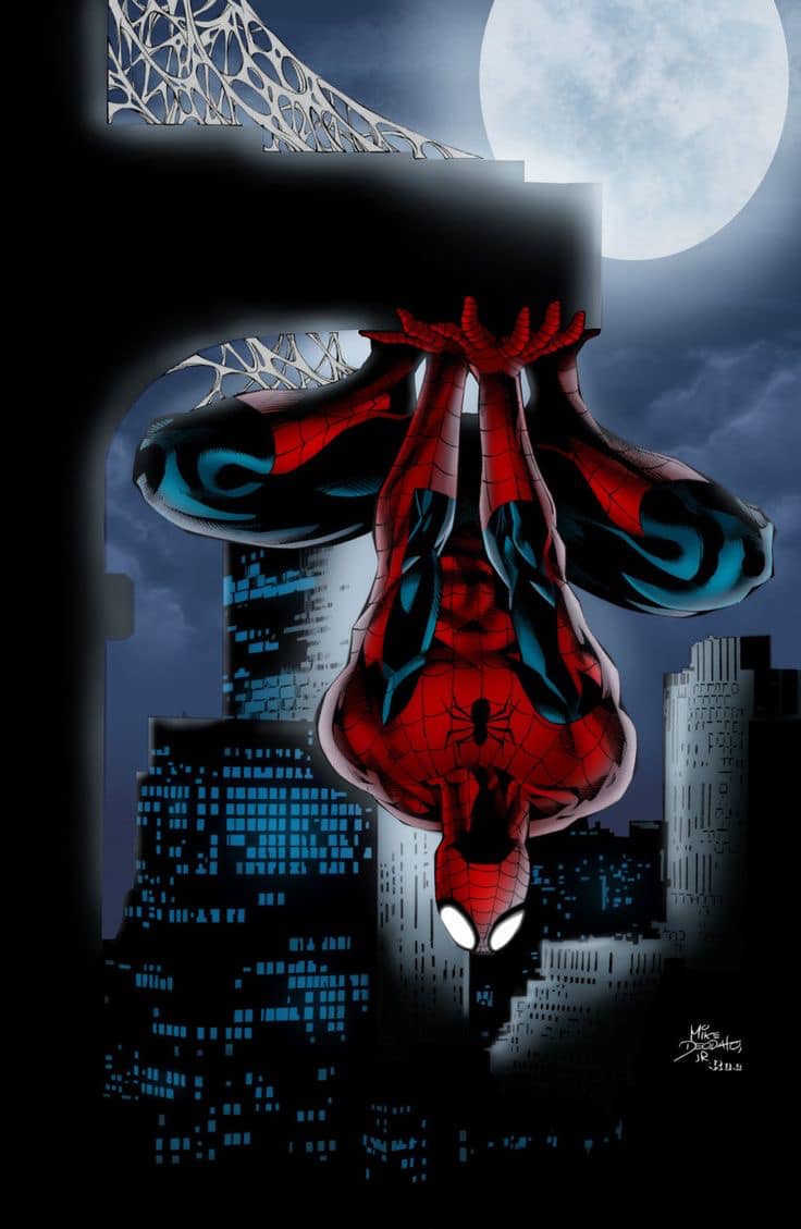 Spiderman Night Cityscape (4) Print Poster