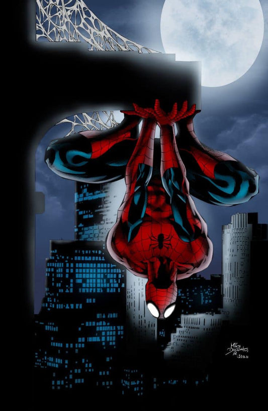 Spiderman Night Cityscape (4) Print Poster