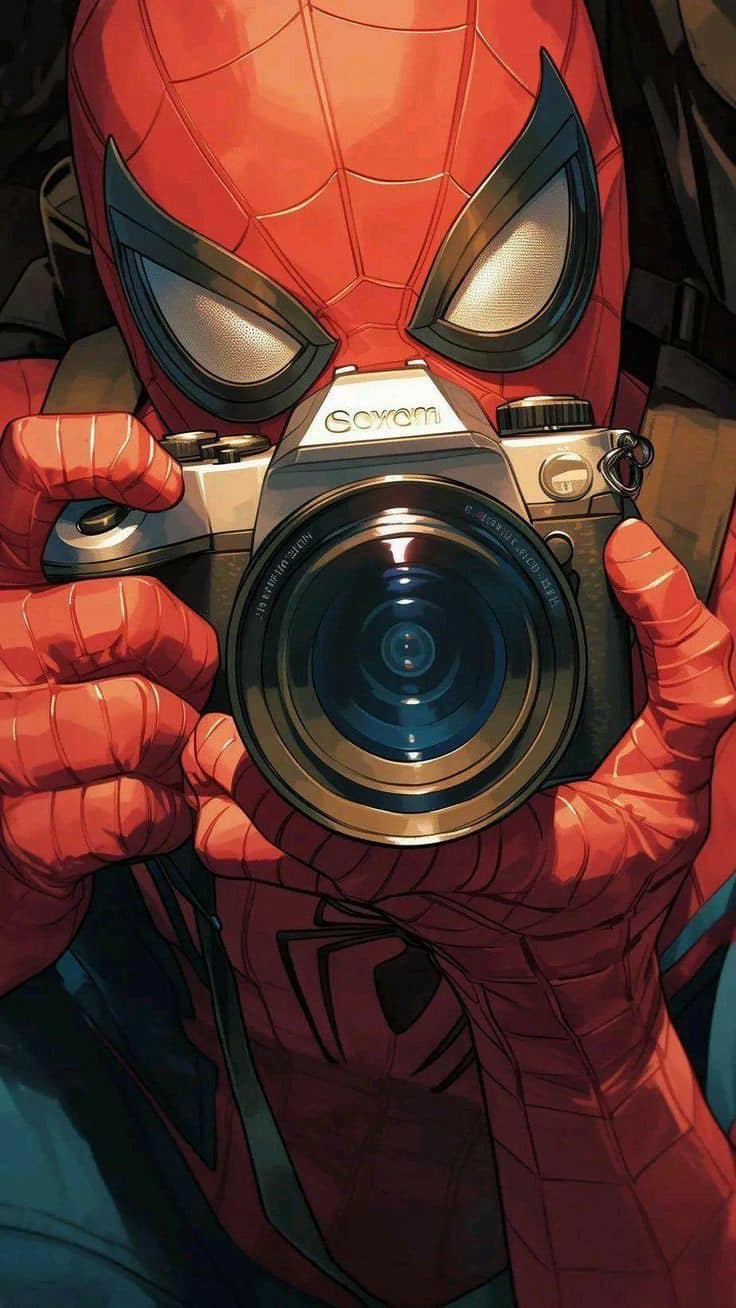 Spiderman Photographer Print Poster