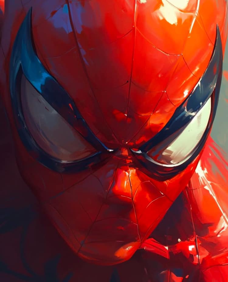 Spiderman Portrait Closeup (3) Print Poster
