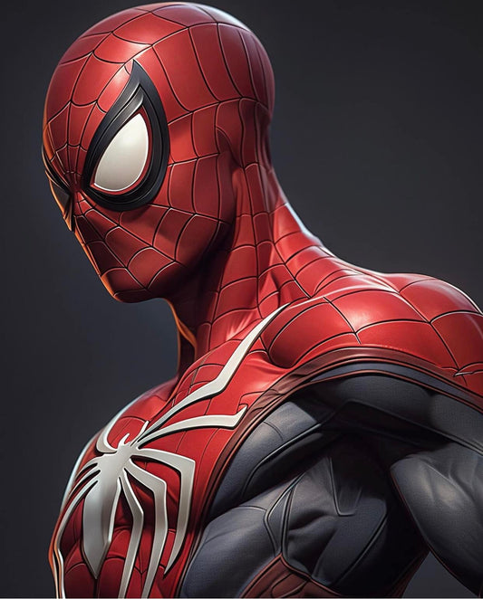 Spiderman Portrait Detailed Print Poster