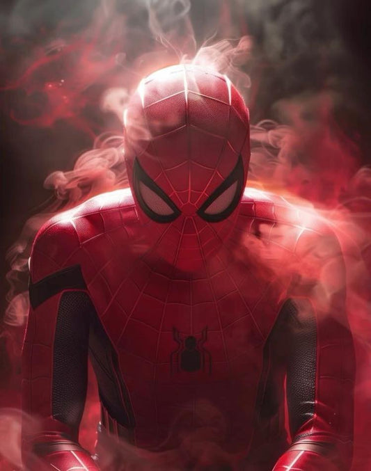 Spiderman Portrait Smoke Print Poster