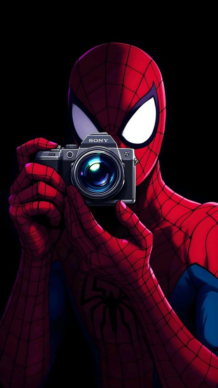Spiderman Self Portrait Camera Jigsaw Puzzle