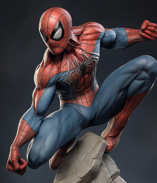 Spiderman Statue Action Pose Print Poster