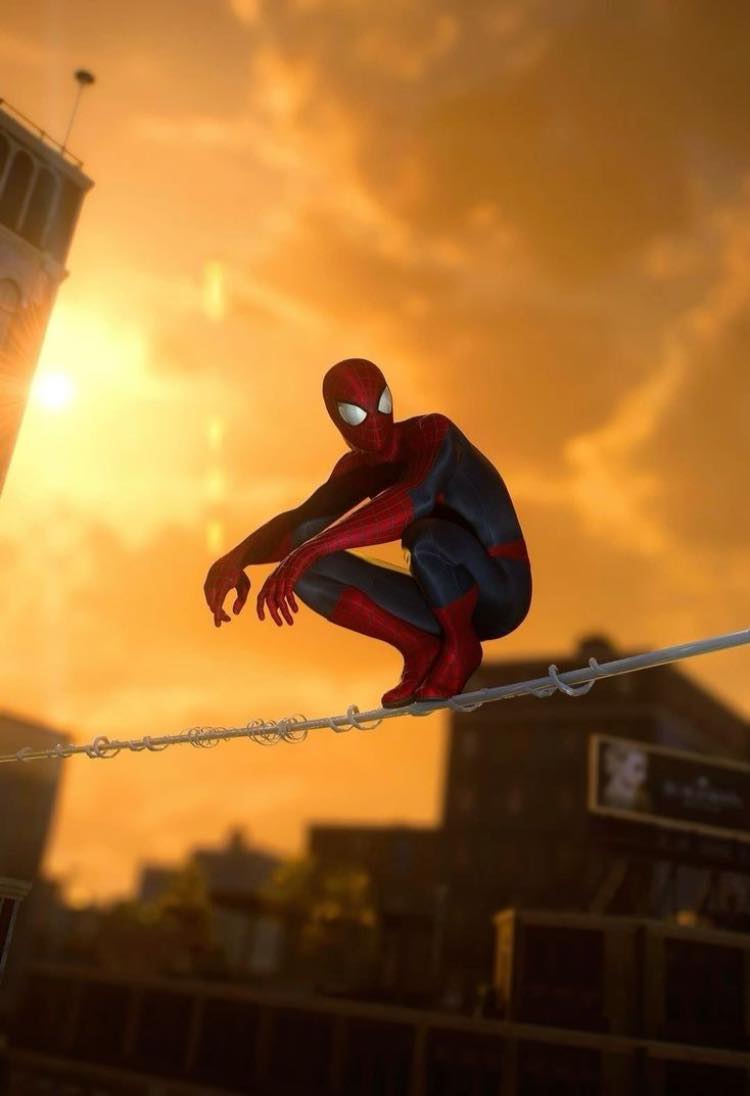 Spiderman Sunset Balance Print Poster