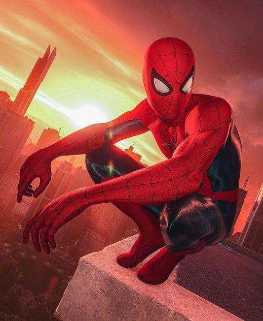 Spiderman Sunset Cityscape (3) Print Poster