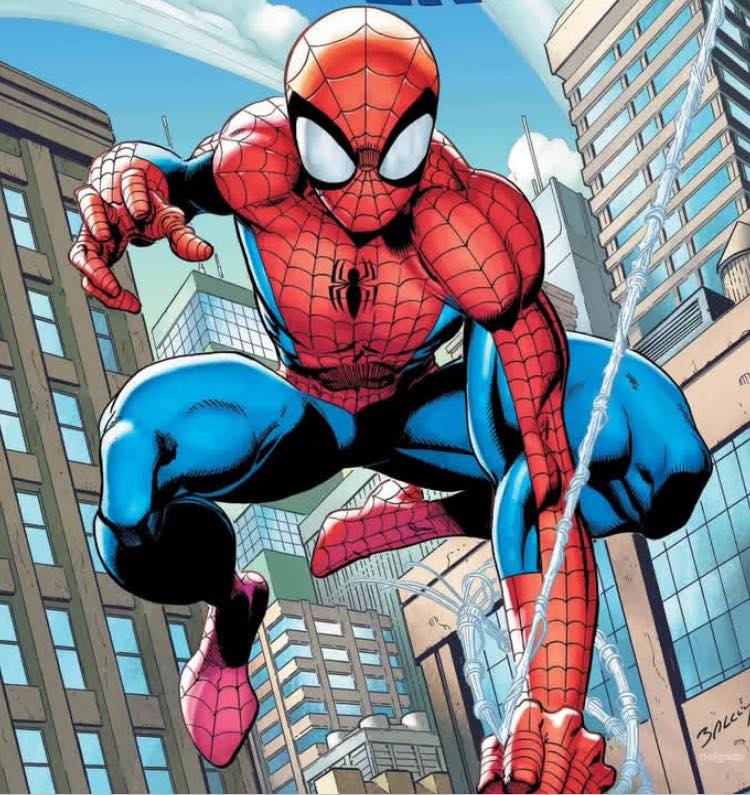 Spiderman Swinging Cityscape (1) Print Poster