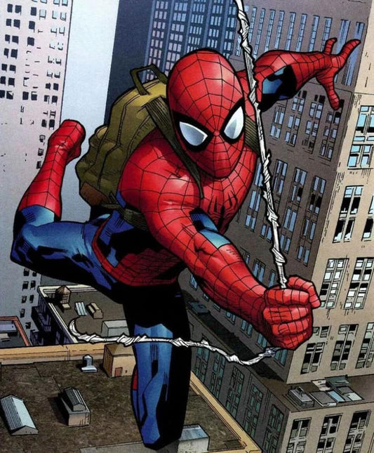Spiderman Swinging Cityscape (3) Print Poster