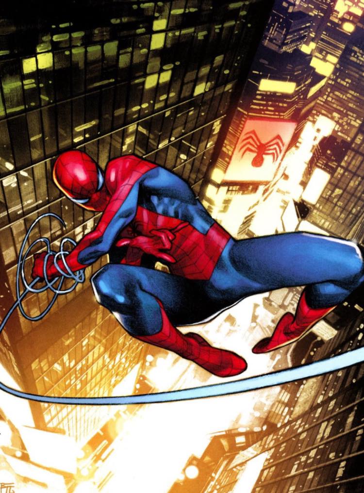 Spiderman Swinging Cityscape (4) Jigsaw Puzzle