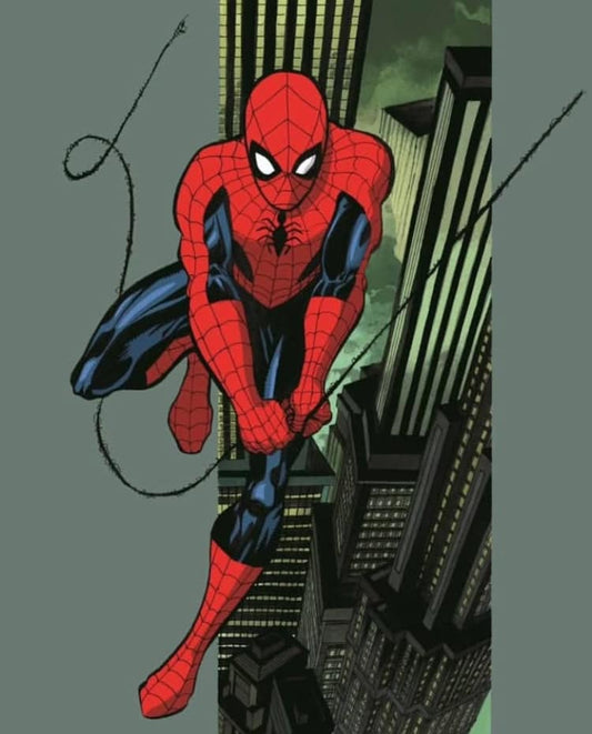 Spiderman Swinging Cityscape (8) Print Poster