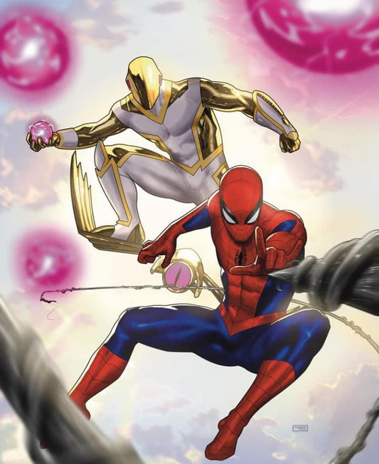 Spiderman Team Up Action Scene Print Poster