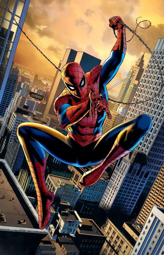Spiderman Urban Swinging Print Poster