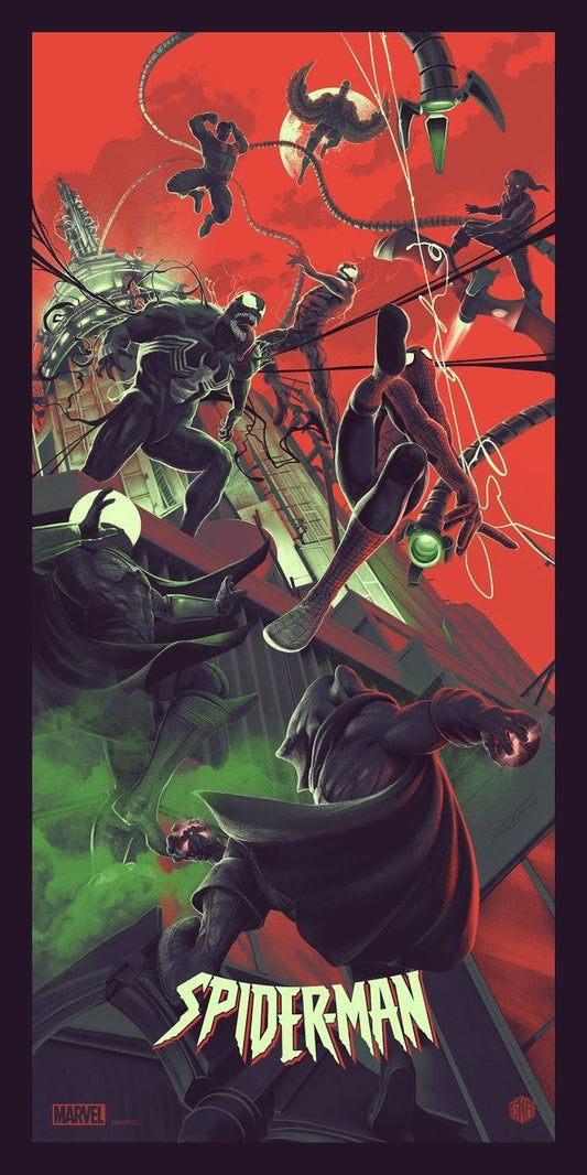 Spiderman Villains Showdown Print Poster