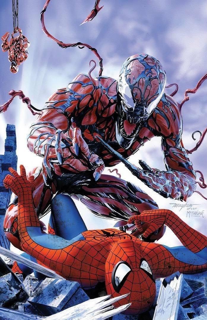 Spiderman Vs Carnage Battle Scene Print Poster