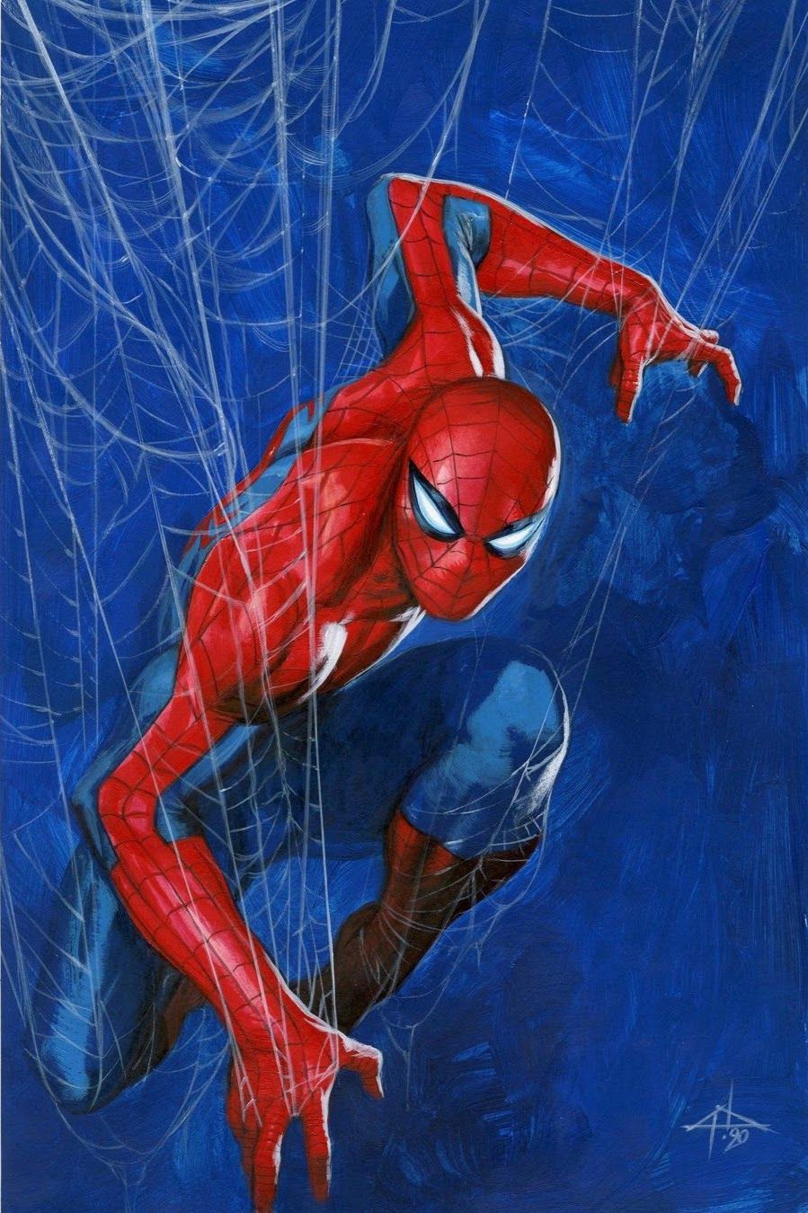 Spiderman Web Swinging Art Print Poster