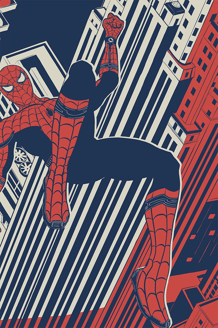 Spiderman Climbing Comic Book Illustration Art Print Decor Jigsaw Puzzle