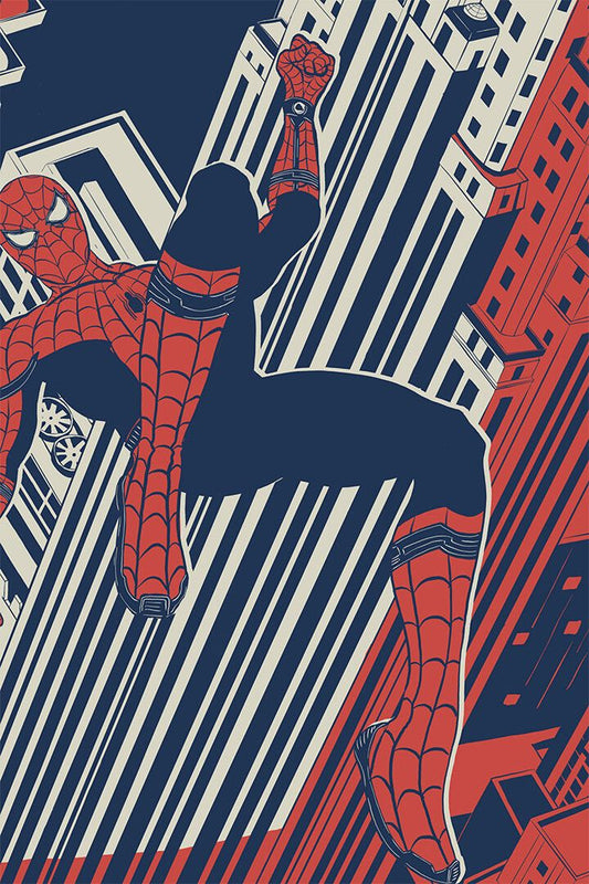 Spiderman Climbing Comic Book Illustration Art Print Decor Jigsaw Puzzle