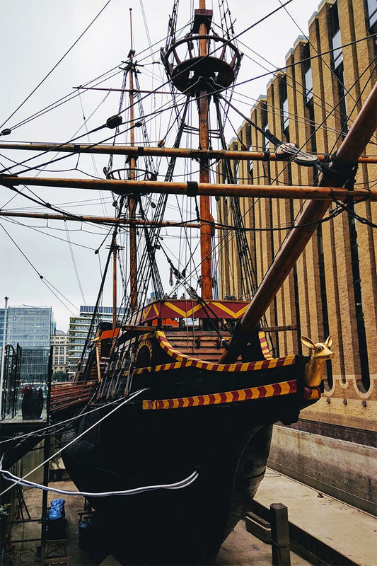 Squarerigger Sailing Ship Golden Hinde Painting Print Jigsaw Puzzle