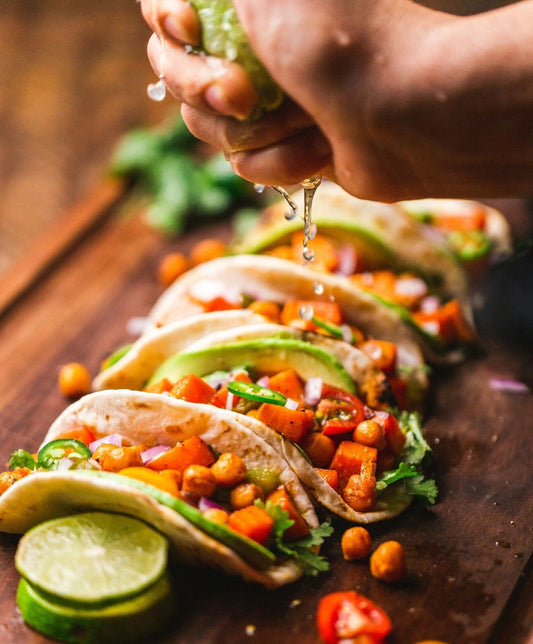 Squeezing Lime On A Delicious Plate Of Tacos Photo Picture Poster Print